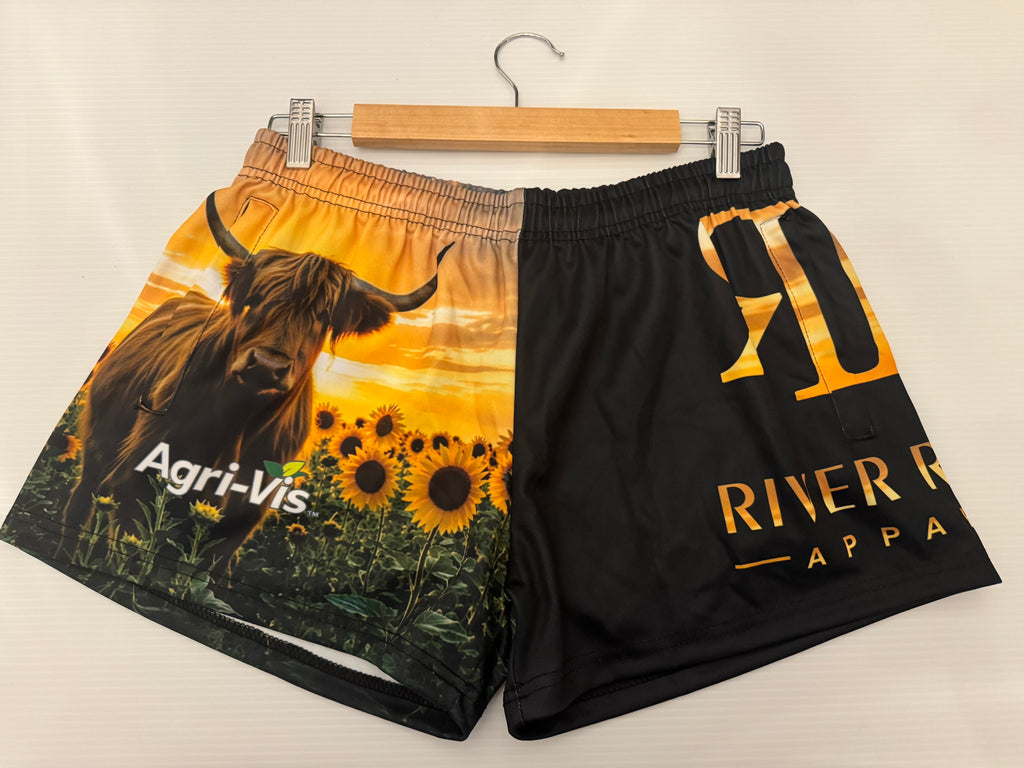 River Ridge Apparel Footy Shorts Highland Cow